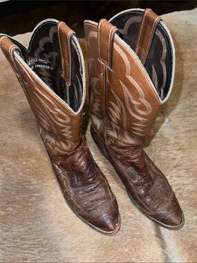 Justin Boots Brown Leather Cowboy Boots